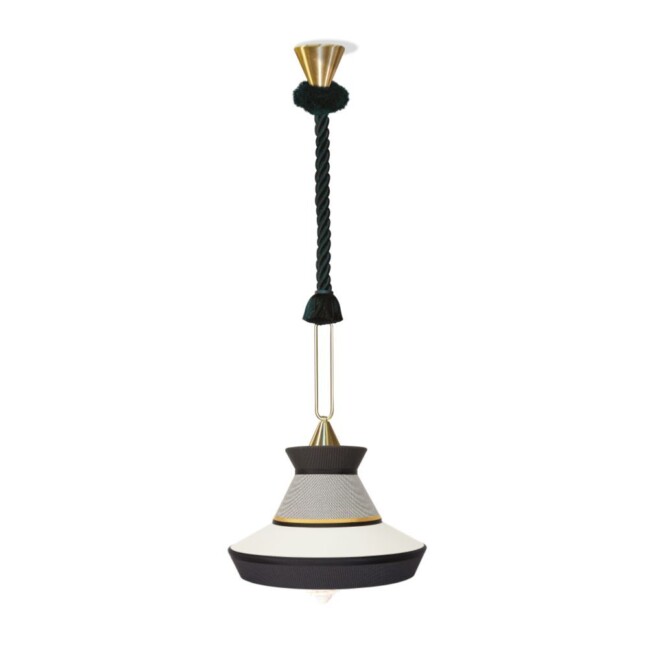 Wisząca lampa Calypso So Guadaloupe w odcieniach bieli, czerni i szarości