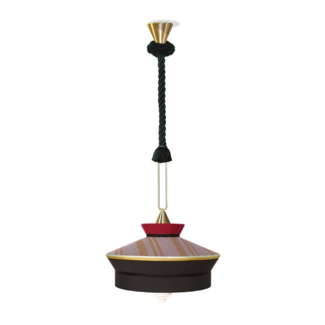 Wisząca lampa Calypso So Martinique w czarno-czerwonej kolorystyce