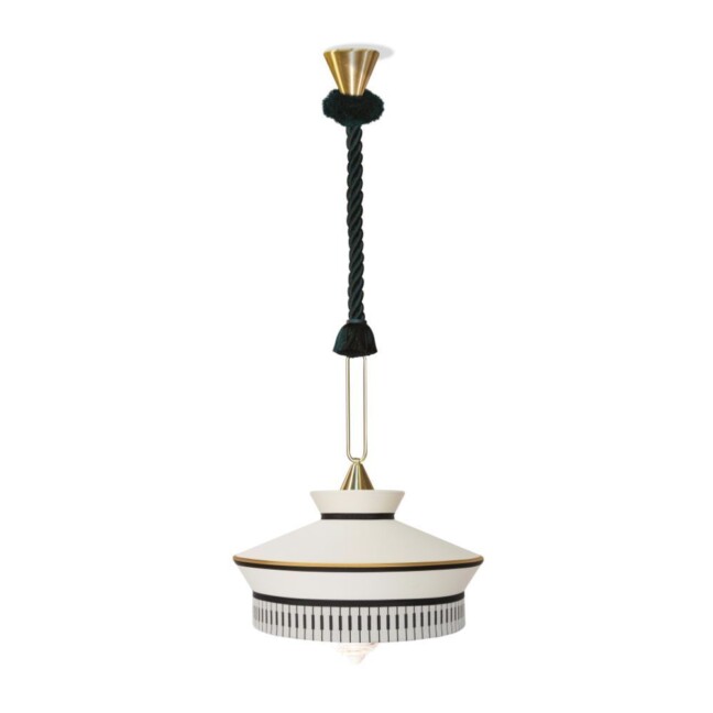 Wisząca lampa Calypso So Martinique w biało-czarnych barwach