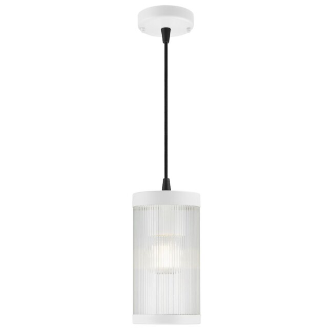 Biała lampa wisząca Coupar o klasie szczelności IP54