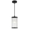 Wisząca lampa Coupar w czarnym kolorze z dekoracyjnym kloszem i klasą szczelności IP54