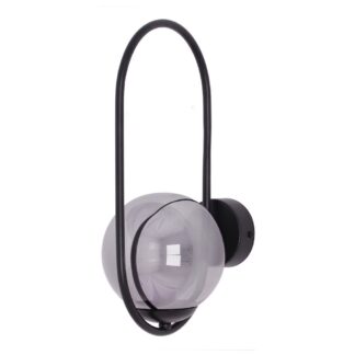 Ścienny kinkiet Davos z kloszem w kolorze grafitowym