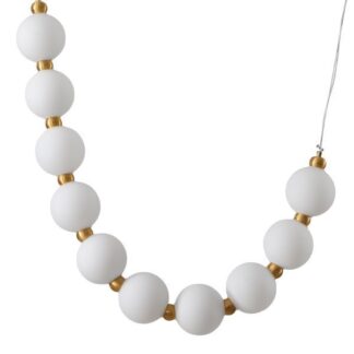 Wisząca lampa Coralli w kolorach bieli i mosiądzu