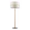 Lampa podłogowa ECO z drewnianą podstawą i materiałowym abażurem