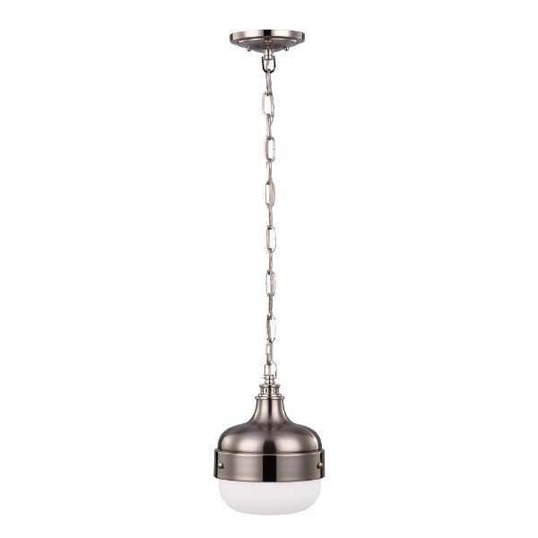 Niewielka wisząca lampa Locus w polerowanym niklu