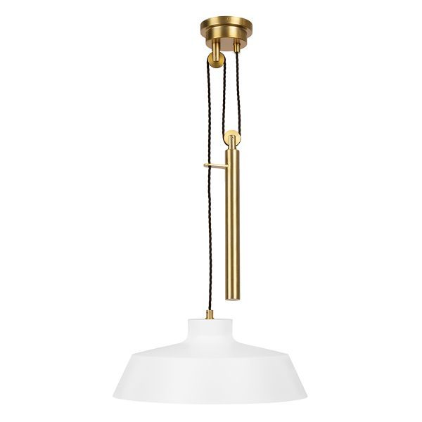 Stylowa lampa wisząca Candor w białym kolorze z złotymi akcentami