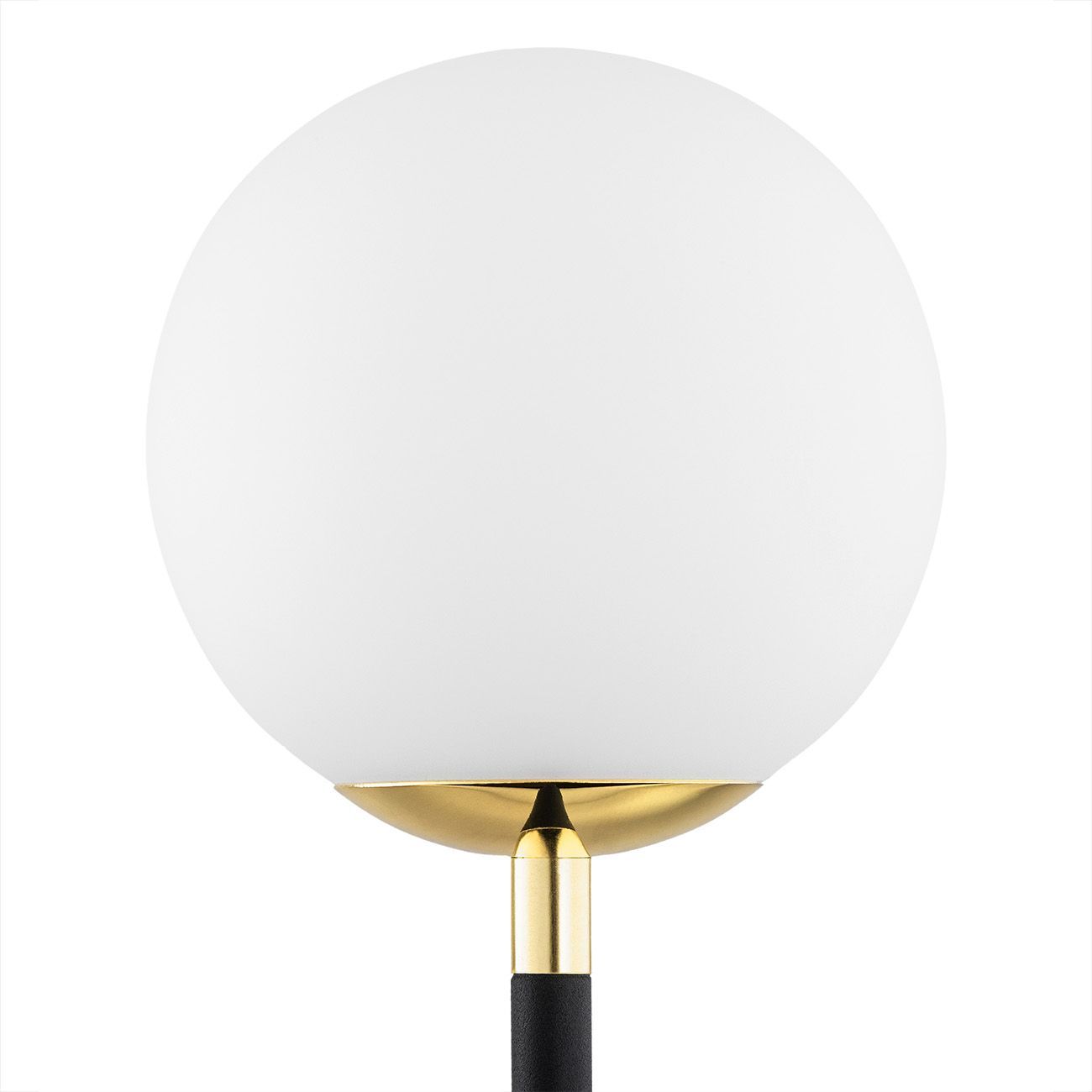 Czarna lampa stołowa Ferrone z mosiężnymi elementami