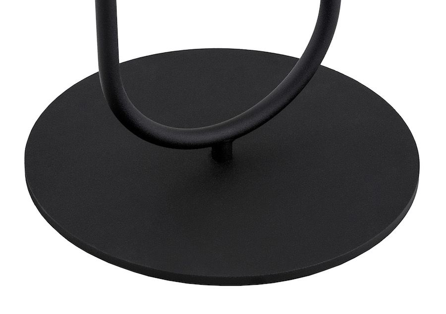 Czarna lampa podłogowa Ferrone z mosiężnymi akcentami