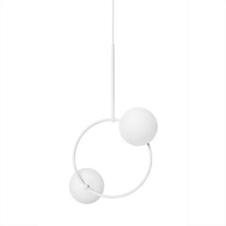 Biała, okrągła lampa wisząca Fappu A