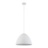 Wisząca lampa Faro w białym kolorze z metalowym kloszem