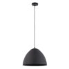 Czarna wisząca lampa Faro z metalowym kloszem