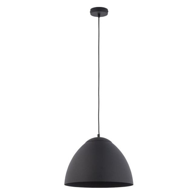 Czarna wisząca lampa Faro z metalowym kloszem