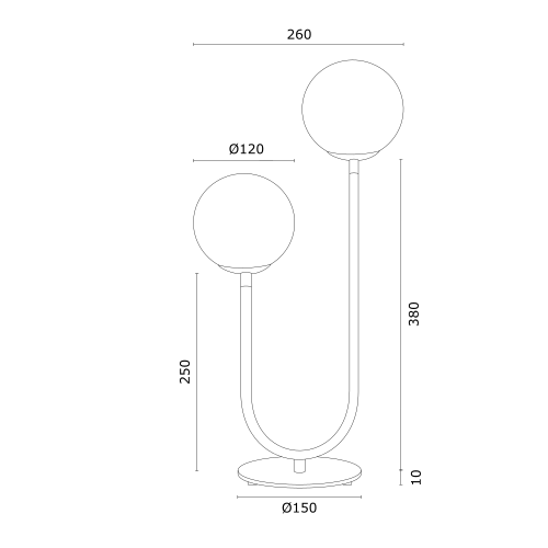 Czarna lampa stołowa Ferrone z mosiężnymi elementami