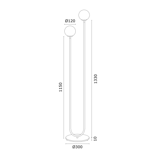 Czarna lampa podłogowa Ferrone z mosiężnymi akcentami