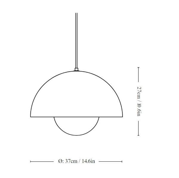 Niebieska wisząca lampa Flowerpot VP7 o średnicy 37 cm