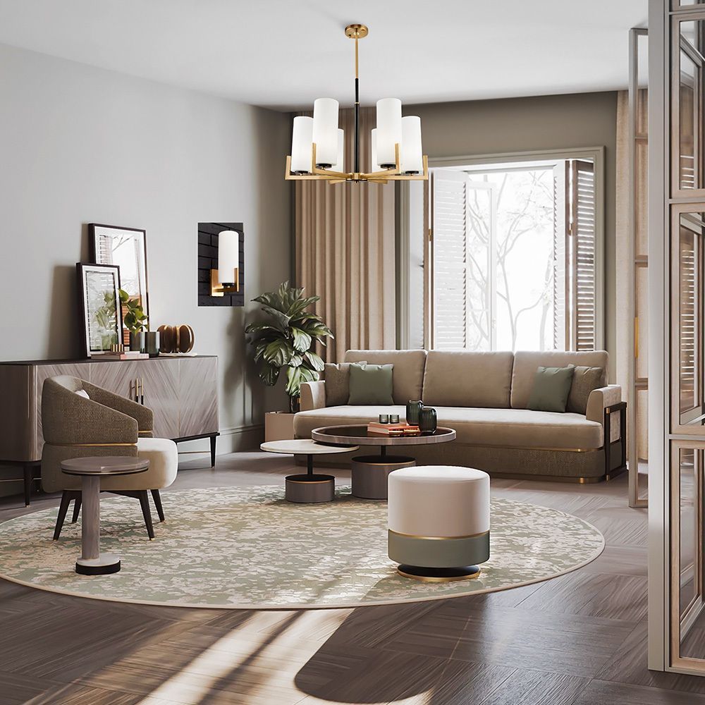 Niewielki żyrandol Fortano z sześcioma punktami świetlnymi