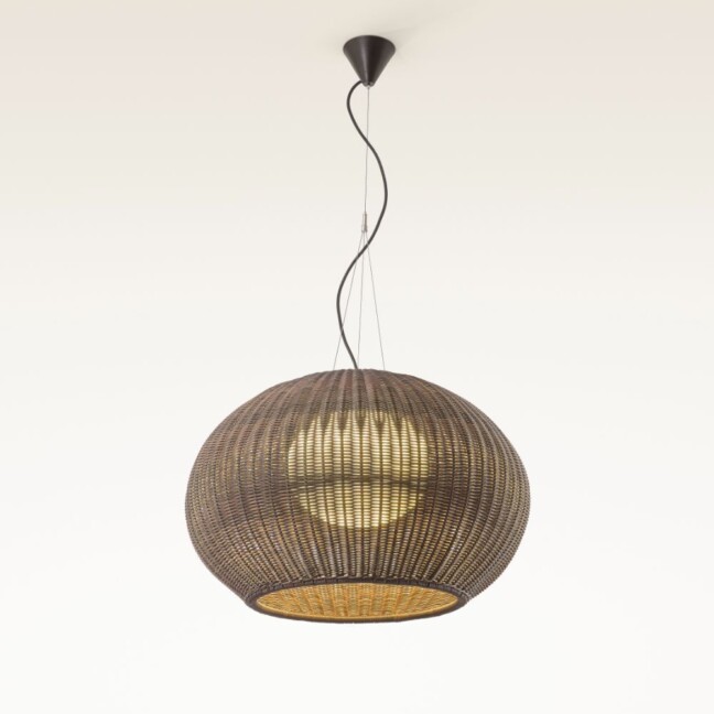 Brązowa lampa wisząca LED Garota S/02 Outdoor do użytku na tarasie