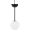 Wisząca lampa Gladio w kolorze czarnym z mlecznym kloszem