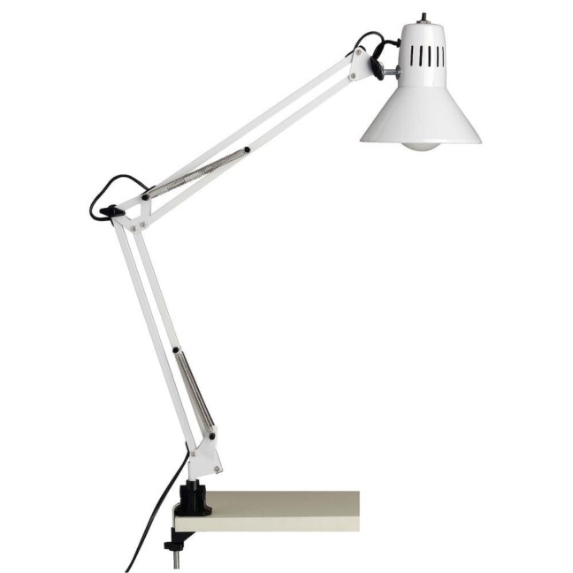 Biała lampa biurkowa Hobby