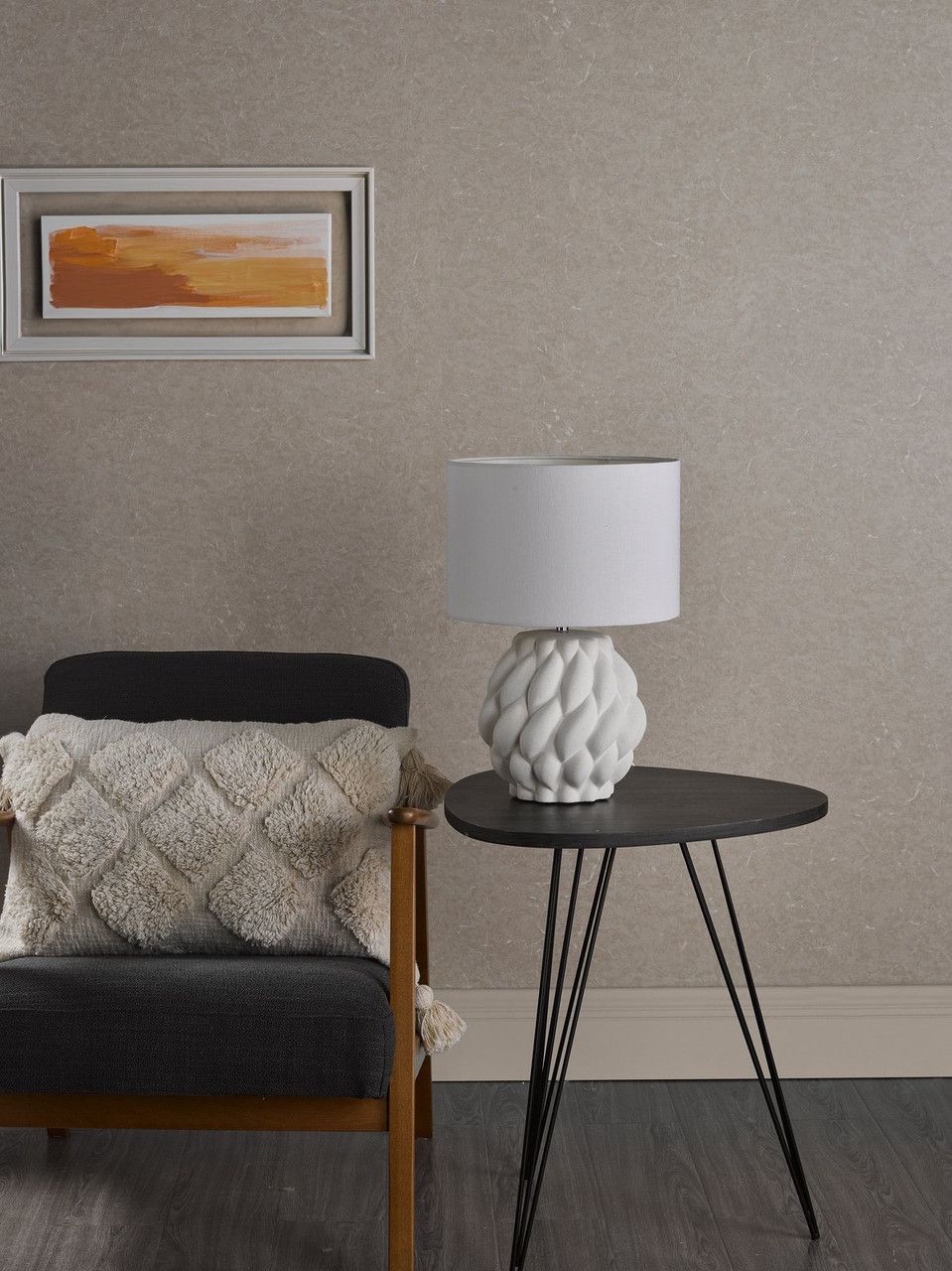 Jasna ceramiczna lampa stołowa Idonia