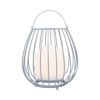 Mobilny lampion Jim To-Go w szarym, drucianym wykonaniu o klasie ochrony IP54
