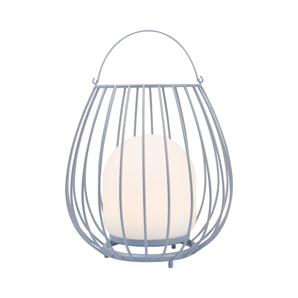 Mobilny lampion Jim To-Go w szarym, drucianym wykonaniu o klasie ochrony IP54