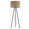 Stojąca lampa Juta z brązowym abażurem