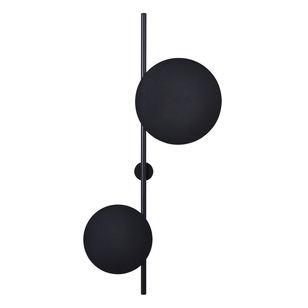 Industrialny kinkiet Rega z dwoma czarnymi okręgami