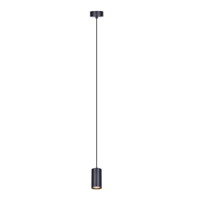 Czarna, wisząca lampa Puerto w minimalistycznym stylu