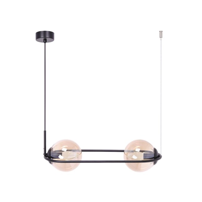 Stylowa lampa wisząca Venta z bursztynowymi kloszami