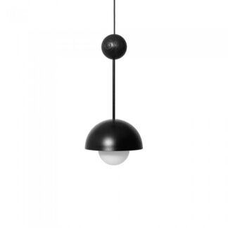 Czarna wisząca lampa Kello A w kształcie półkuli, idealna nad wyspę kuchenną