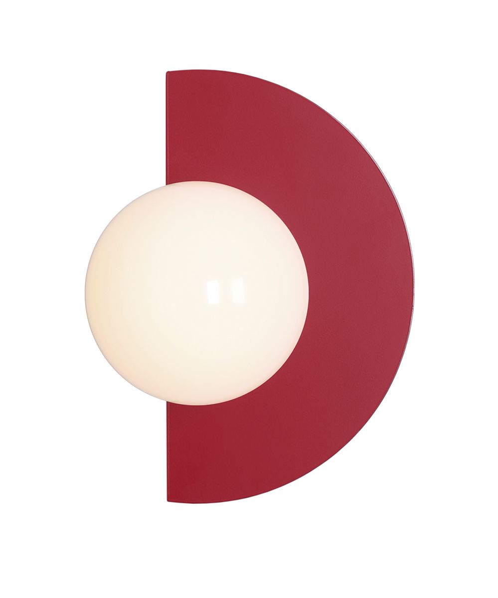 Stylowy kinkiet Loop – dysk w kolorze red wine