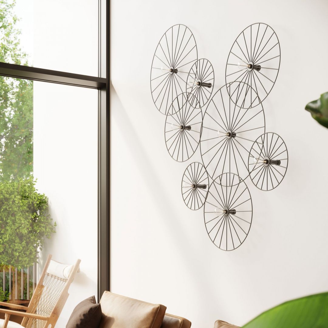 Ażurowy dysk w kolorze czarnym – kinkiet Sirkel M