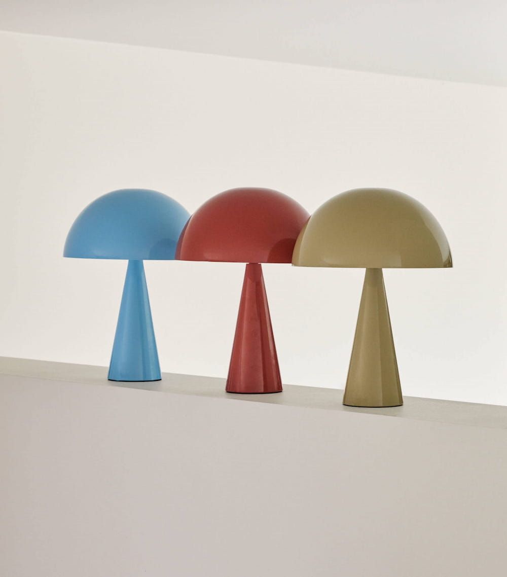 Stylowa lampa stołowa Mush w odcieniu ceglastym