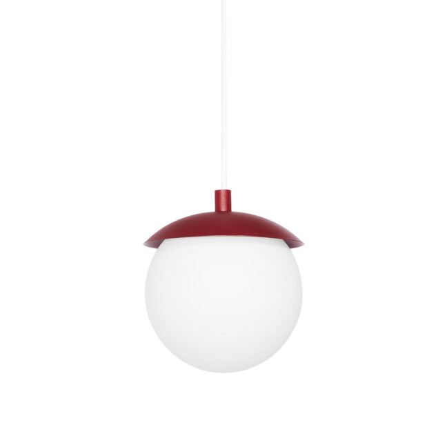 Wisząca lampa z burgundowego szkła Kuul F