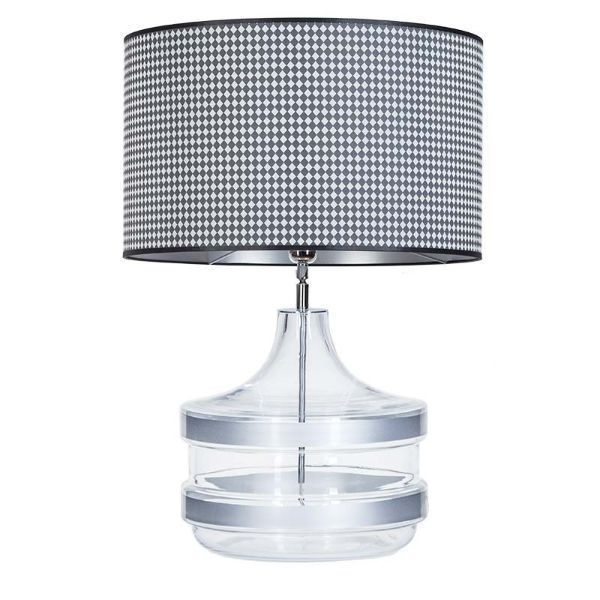 Elegancka lampa stołowa Baden Baden Silver z stylowym abażurem