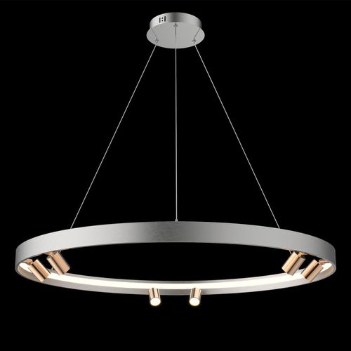 Szara wisząca lampa Spectra No.2 z złotymi reflektorami
