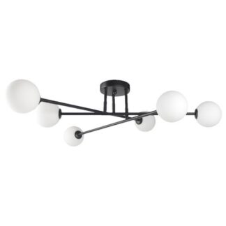 Czarna, duża lampa sufitowa Dorado 6