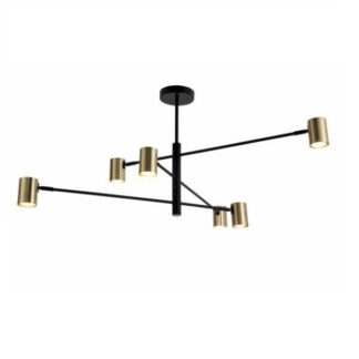 Nowoczesna wisząca lampa Snow z złotymi reflektorkami