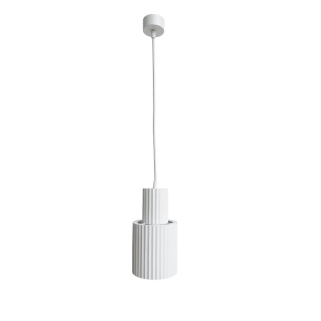 Biała wisząca lampa Tokio z dużym kloszem