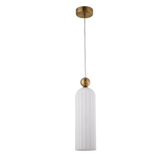 Lampa wisząca Piega 1 z białym, ryflowanym kloszem