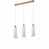 Biała wisząca lampa Piega 3 z eleganckimi złotymi akcentami