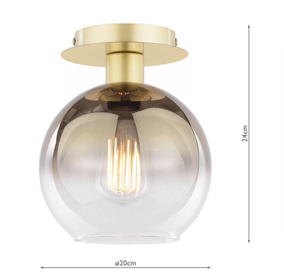 Lampa sufitowa Lycia z eleganckim szklanym kloszem