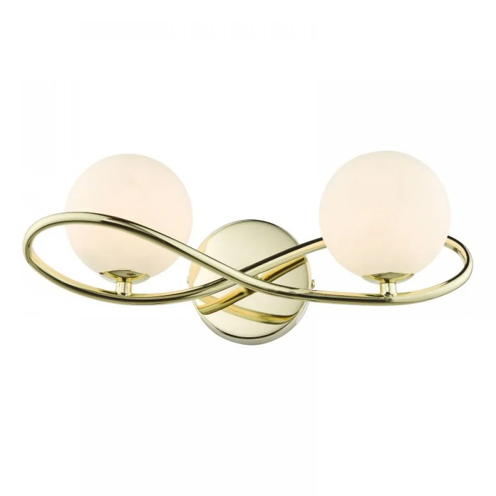 Złoty kinkiet Lysandra z eleganckimi szklanymi kloszami