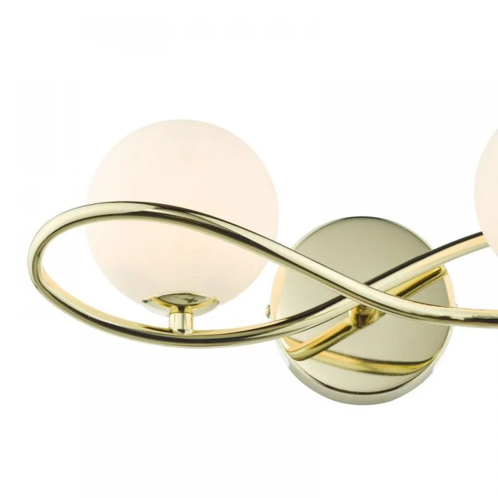 Złoty kinkiet Lysandra z eleganckimi szklanymi kloszami