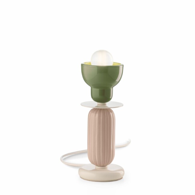 Ceramiczna lampka stołowa Berimbau C2602 od Ferroluce w kolorowym wykończeniu