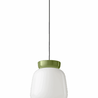 Wisząca lampa Corcovado C2742 w zielonym kolorze z mlecznym kloszem