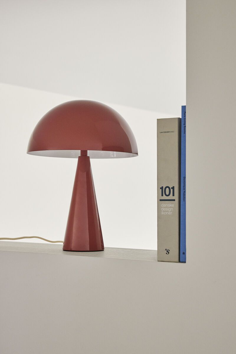 Stylowa lampa stołowa Mush w odcieniu ceglastym