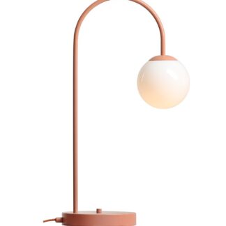 Koralowa lampa biurkowa Una w pastelowym odcieniu