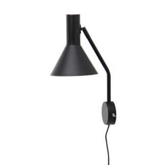 OUTLET Czarny kinkiet Lyss z regulowanym kloszem i kablem